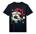 Soccer Ball Santa Hat Lights Funny T-Shirt - Custom Art Print Unisex - T-Shirt, Sweatshirt, Hoodie