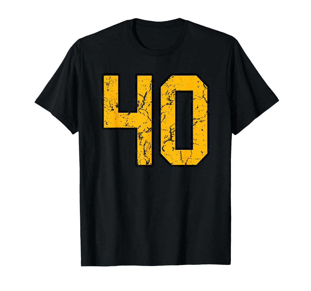 Gold And Black Sports Number 40 Jersey T-Shirt - Fun Novelty Design Unisex - T-Shirt, Sweatshirt, Hoodie