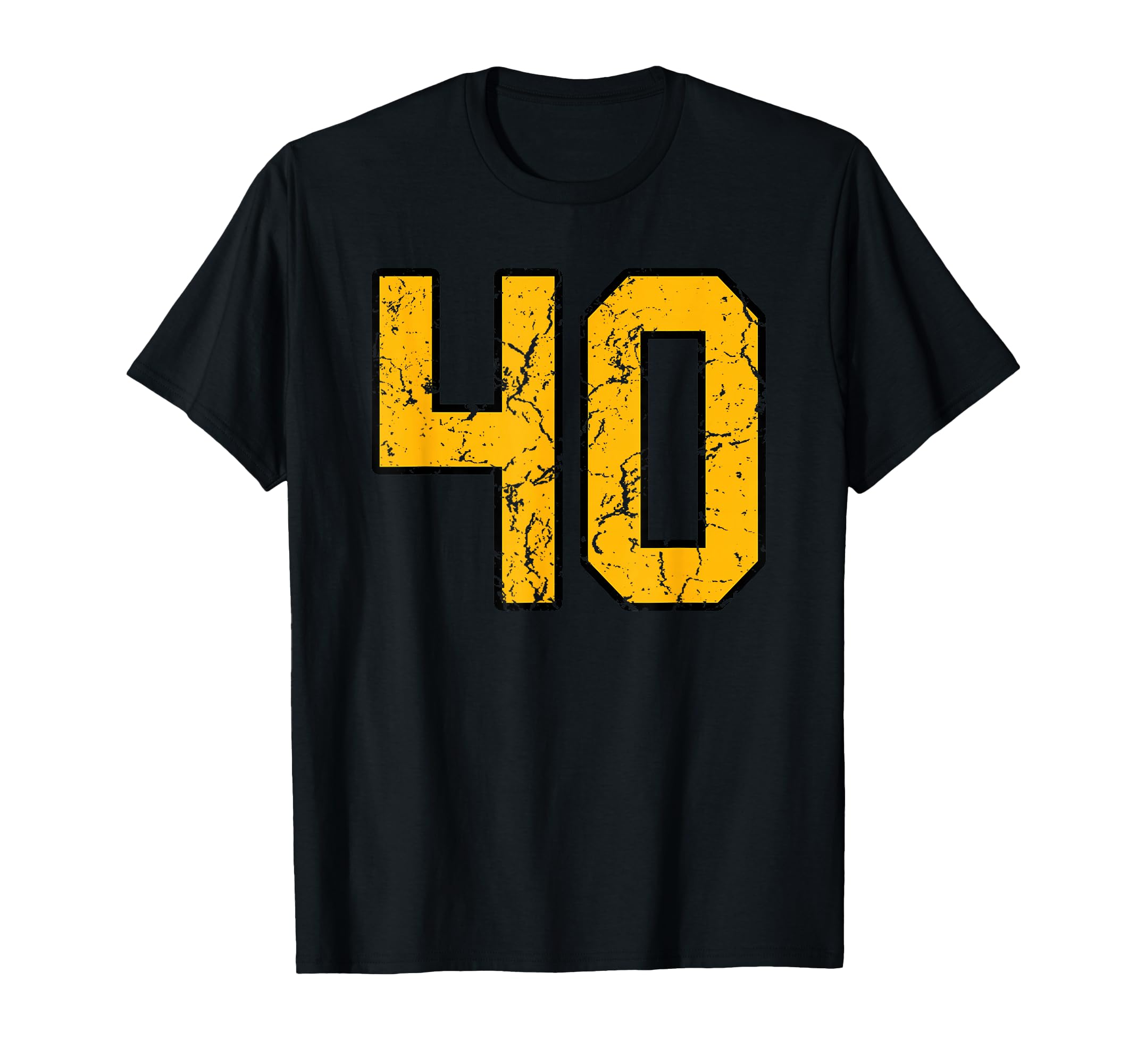 Gold And Black Sports Number 40 Jersey T-Shirt - Fun Novelty Design Unisex - T-Shirt, Sweatshirt, Hoodie
