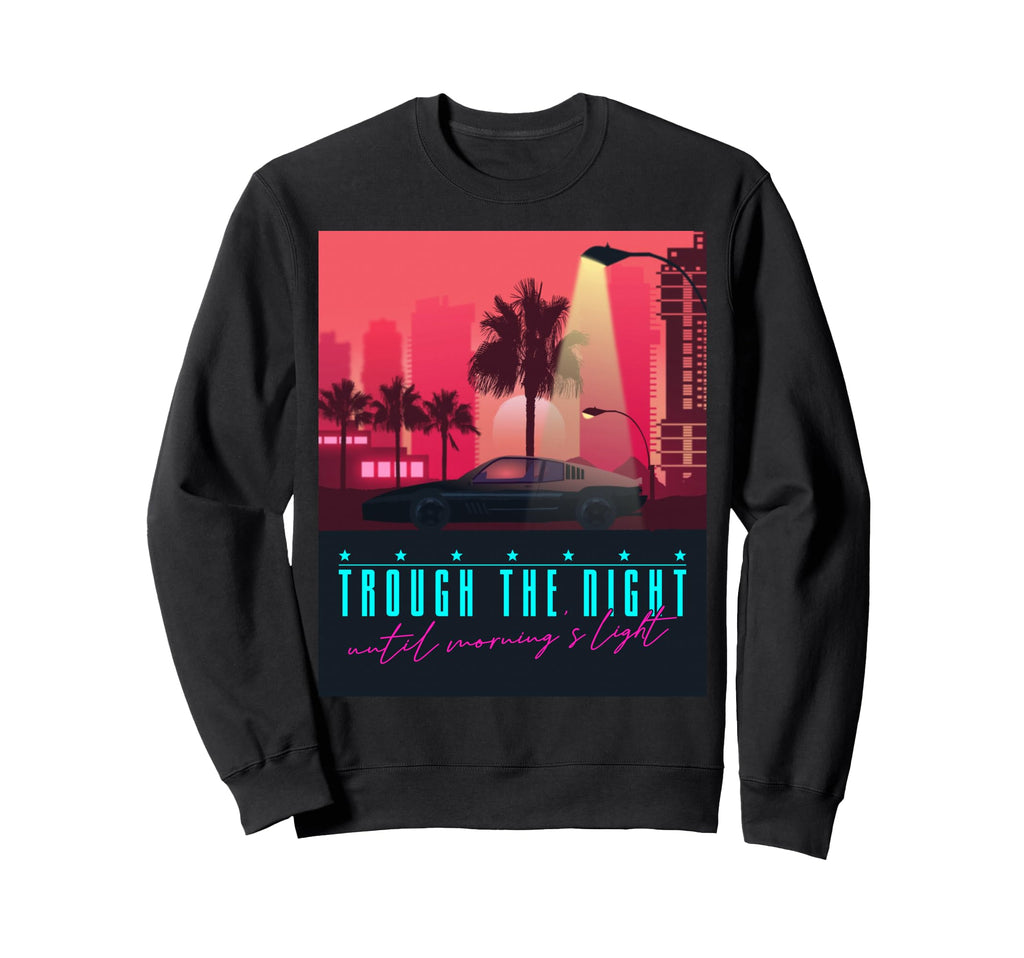 Synthwave Car 80S Decorative Palm Trees Sweatshirt - Unique Graphic Unisex - T-Shirt, Sweatshirt, Hoodie