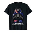 Australia Flag Hairbun Football T-Shirt - Custom Art Print Men Women - T-Shirt, Sweatshirt, Hoodie