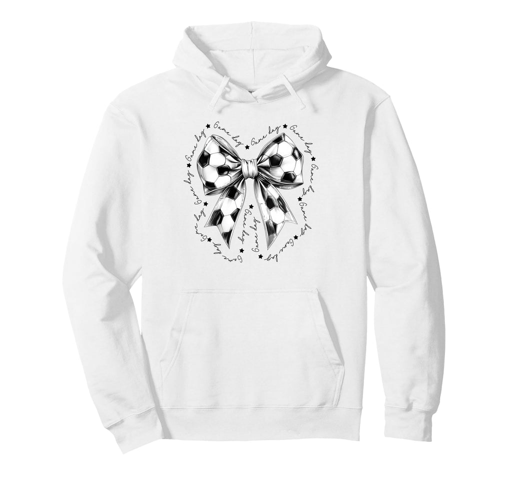 Preppy Game Day Soccer Coquette Bow Hoodie - Novelty Apparel Men Women - T-Shirt, Sweatshirt, Hoodie