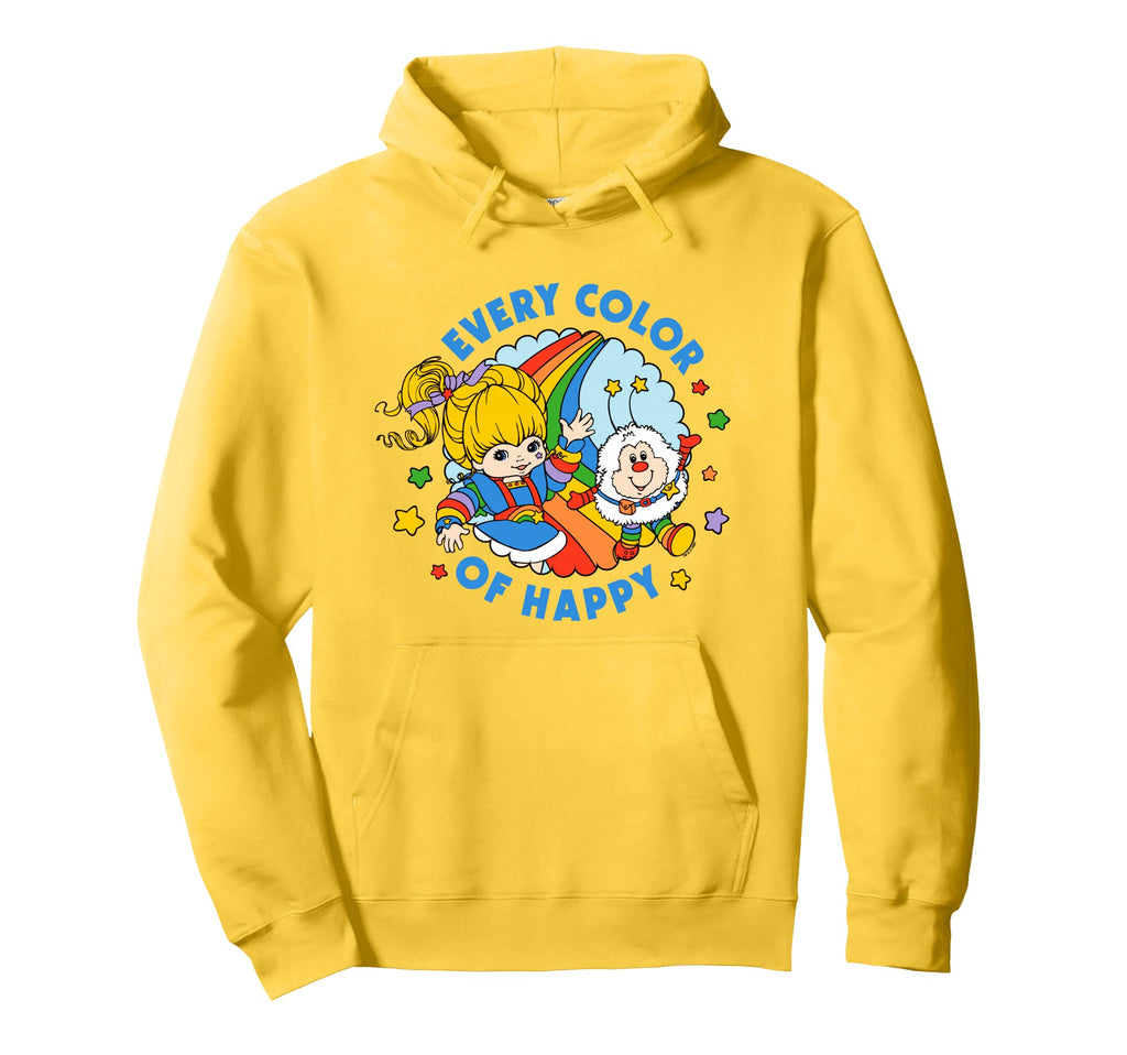 Rainbow Brite Pride Every Color Happy Hoodie - Streetwear Style for Adults - T-Shirt, Sweatshirt, Hoodie