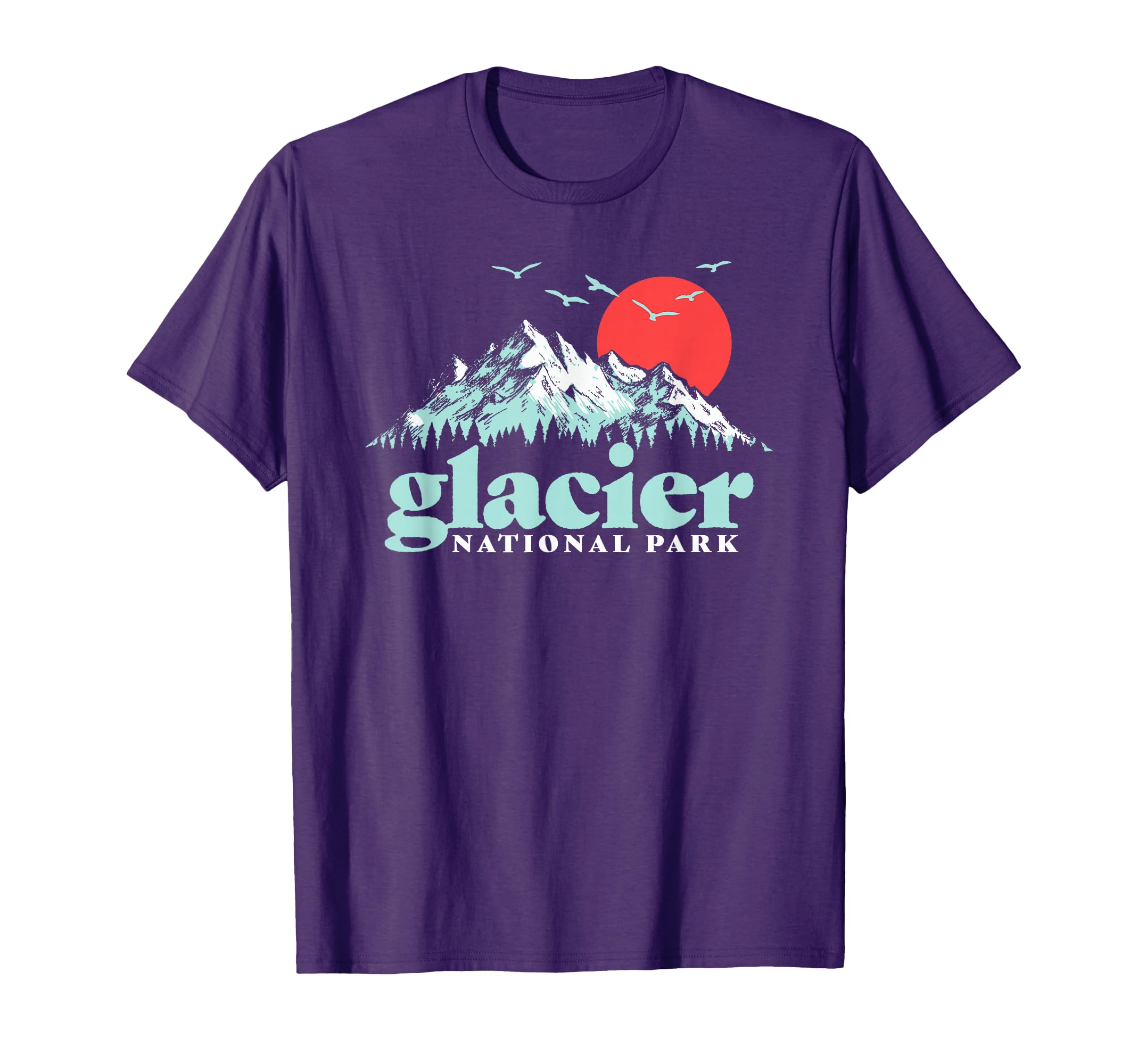 Glacier National Park 80S Mountains T-Shirt - Minimalist Print Men Women - T-Shirt, Sweatshirt, Hoodie