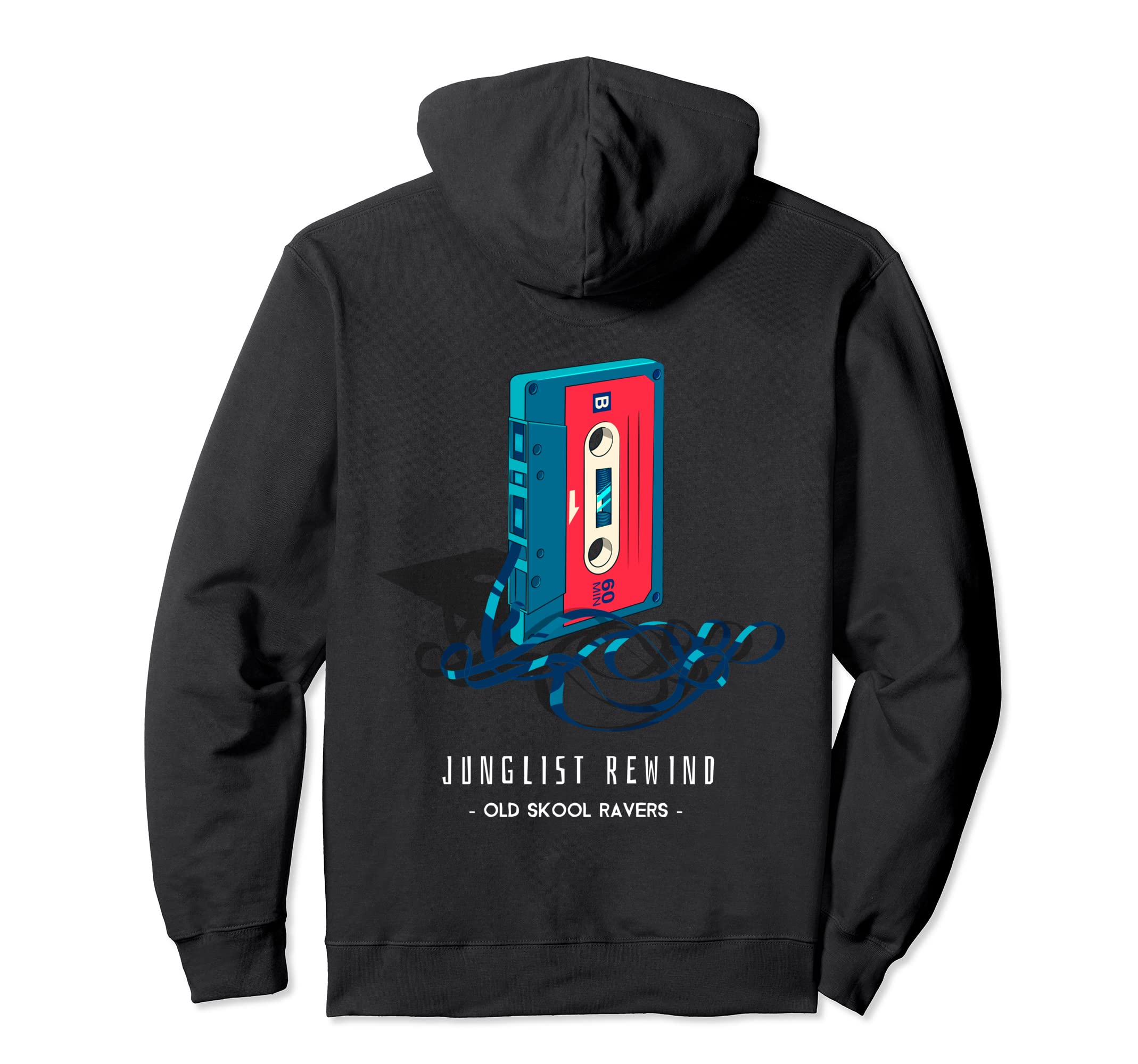 Junglist Cassette Tape Rewind Drum Hoodie - Aesthetic Graphic Men Women - T-Shirt, Sweatshirt, Hoodie
