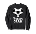 Soccer Gram Funny Soccer Heart Grandma Sweatshirt - Trendy Graphic Unisex - T-Shirt, Sweatshirt, Hoodie