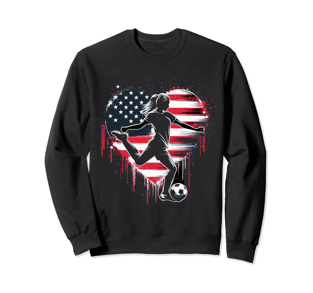 Soccer American Us Flag 4Th July Sweatshirt - Unique Graphic for Adults - T-Shirt, Sweatshirt, Hoodie