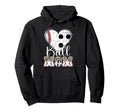 Ball Mom Heart Soccer Baseball Mom Hoodie - Trendy Graphic for Adults - T-Shirt, Sweatshirt, Hoodie