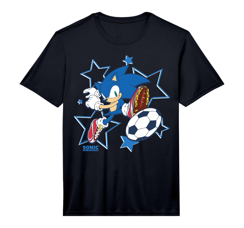 Sonic Hedgehog Stricking Soccer Ball T-Shirt - Fun Novelty Design Unisex - T-Shirt, Sweatshirt, Hoodie