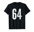 Number 64 Sixty Four Distressed T-Shirt - Custom Art Print for Adults - T-Shirt, Sweatshirt, Hoodie