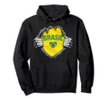 Brazil National Flag I Love Brasil Hoodie - Minimalist Print for Adults - T-Shirt, Sweatshirt, Hoodie