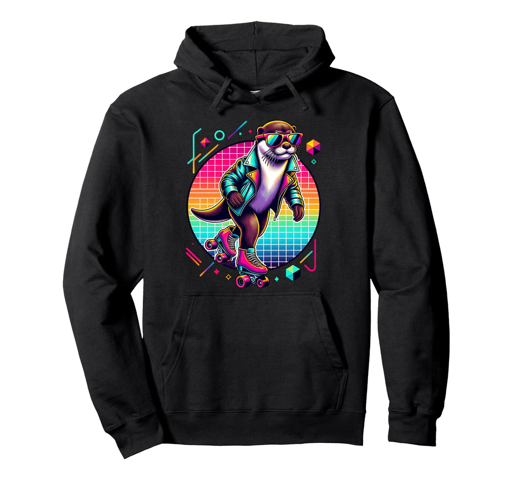 Otter Roller Skates And Sunglasses Hoodie - Casual Everyday Wear Men Women - T-Shirt, Sweatshirt, Hoodie