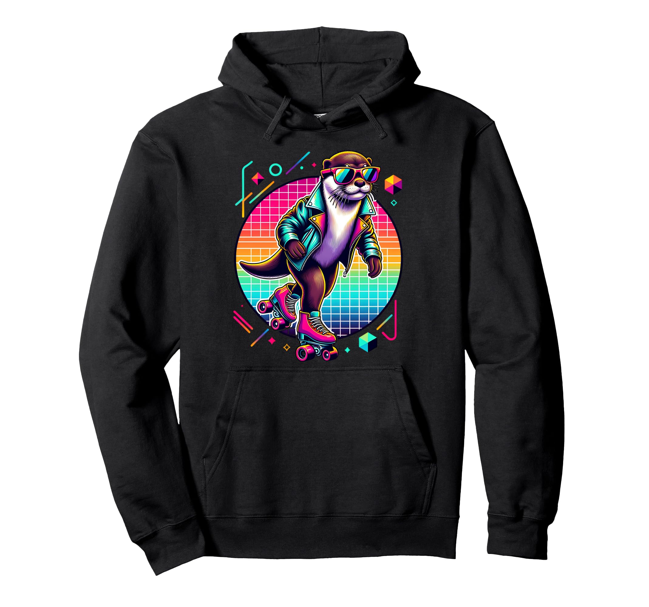 Otter Roller Skates And Sunglasses Hoodie - Casual Everyday Wear Men Women - T-Shirt, Sweatshirt, Hoodie
