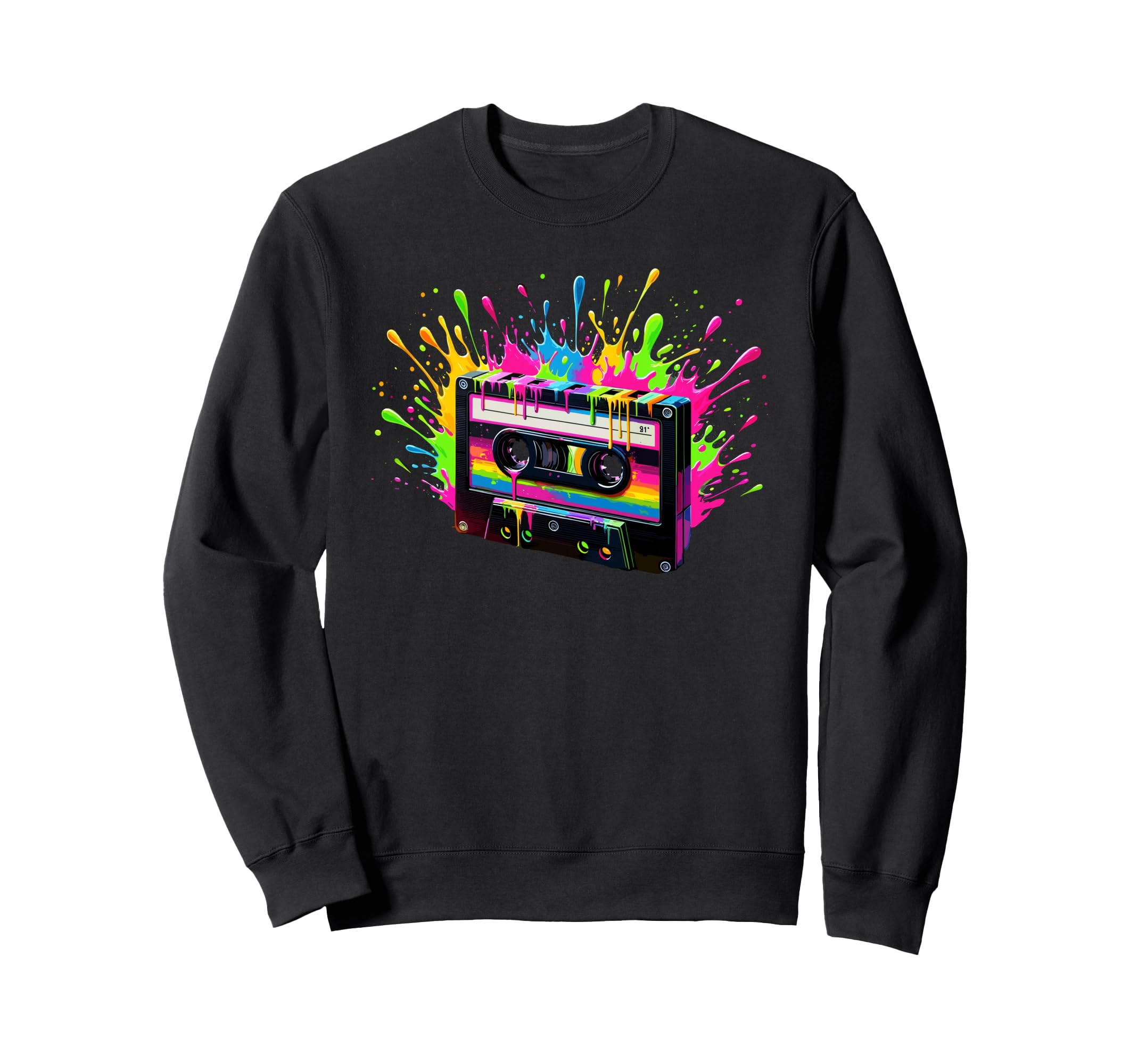 Splash Art Cassette Player Music Sweatshirt - Casual Everyday Wear Unisex - T-Shirt, Sweatshirt, Hoodie