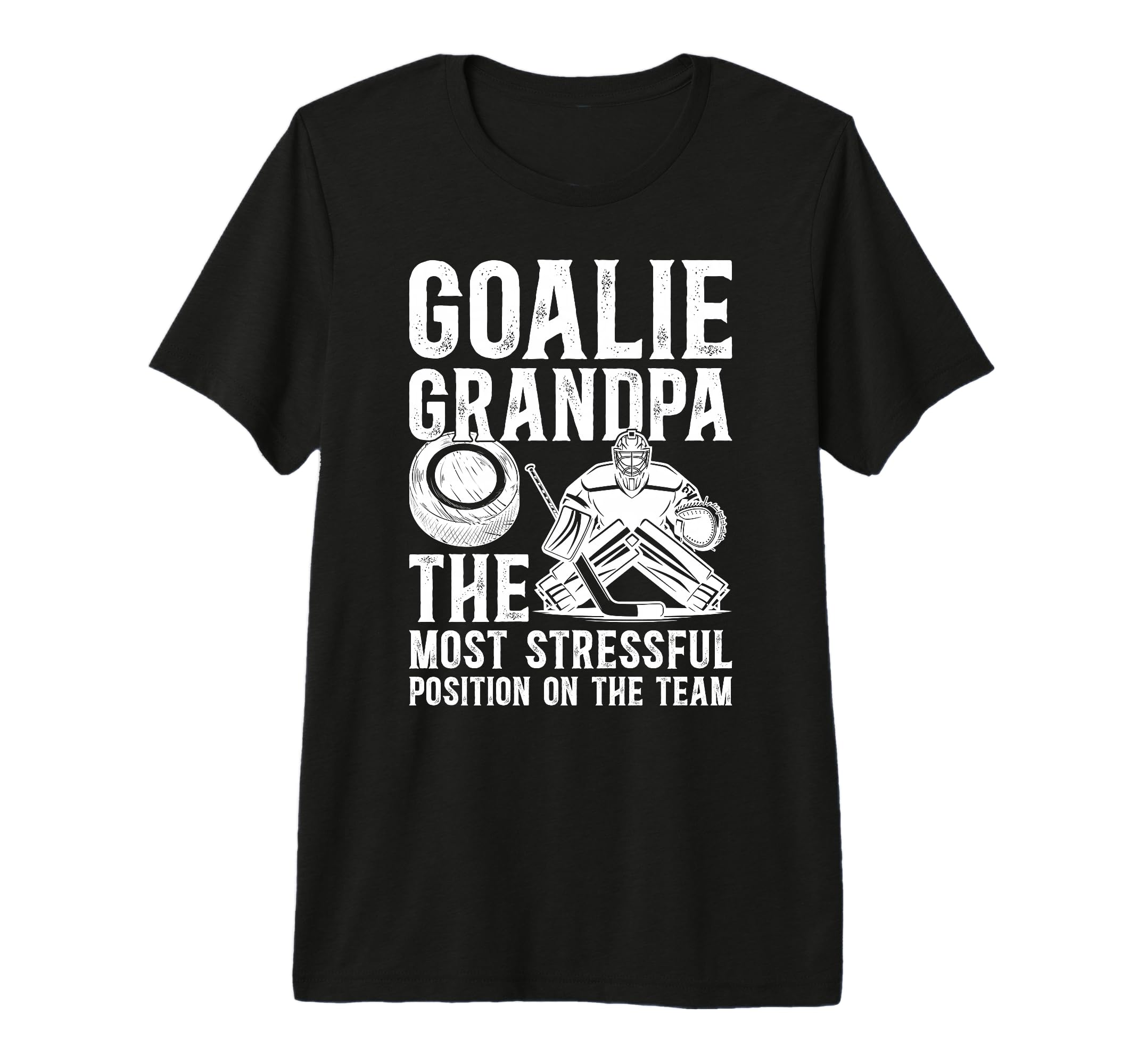 Mens Funny Hockey Goalie Grandpa T-Shirt - Minimalist Print for Adults - T-Shirt, Sweatshirt, Hoodie