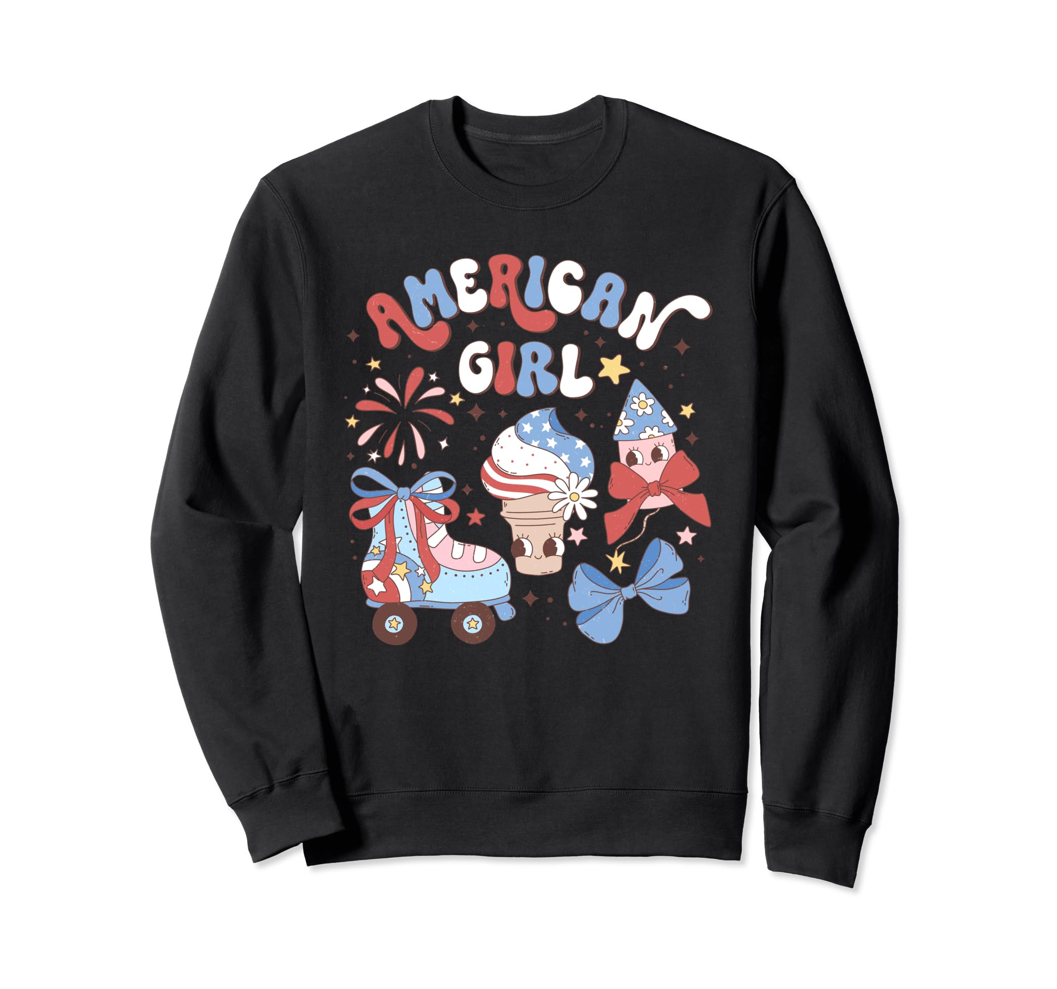 July 4Th Ice Cream Roller Skate Sweatshirt - Graphic Print for Adults - T-Shirt, Sweatshirt, Hoodie