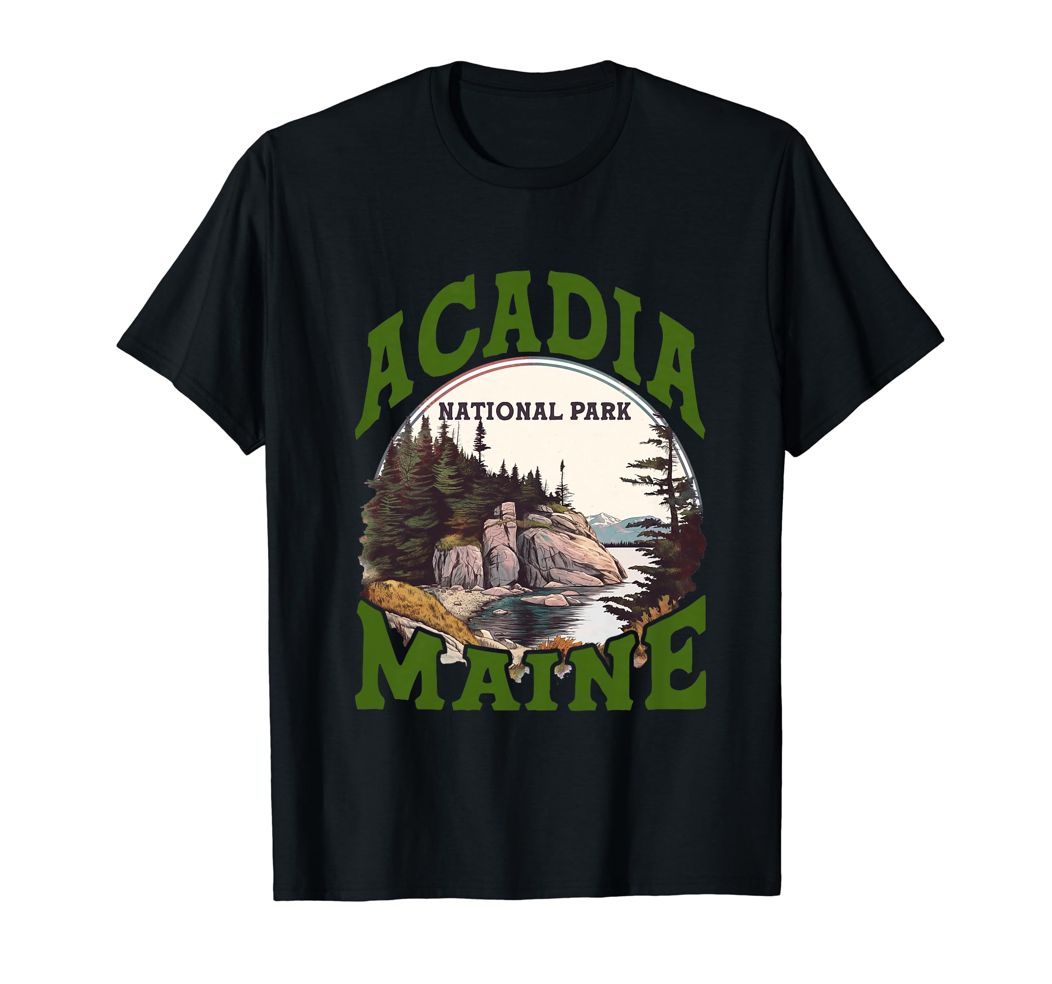 Acadia Usa National Park Maine Outdoors T-Shirt - Fun Novelty Design Unisex - T-Shirt, Sweatshirt, Hoodie