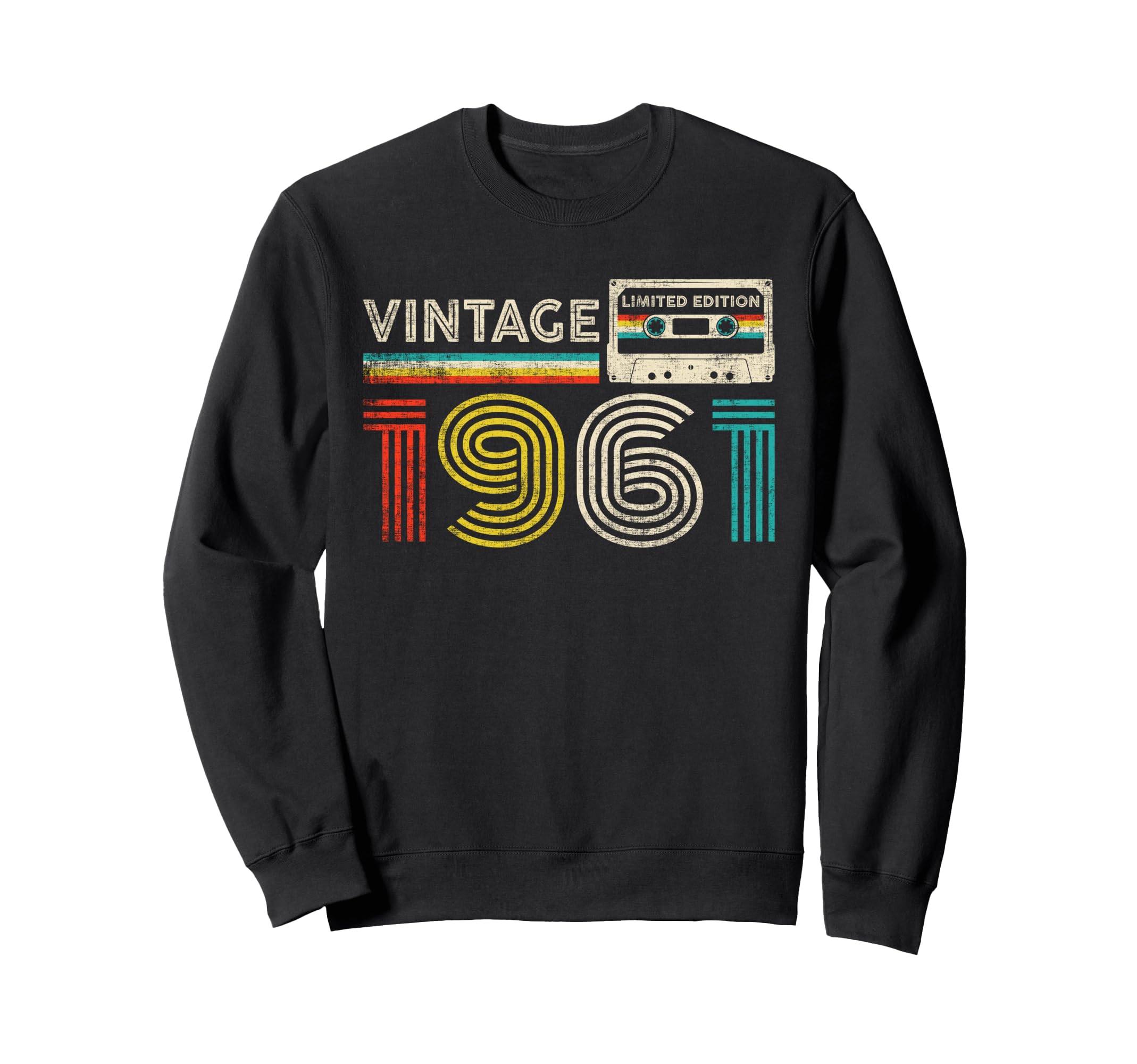 1961 Birthday 1961 Cassette Tape Sweatshirt - Fun Novelty Design for Adults - T-Shirt, Sweatshirt, Hoodie
