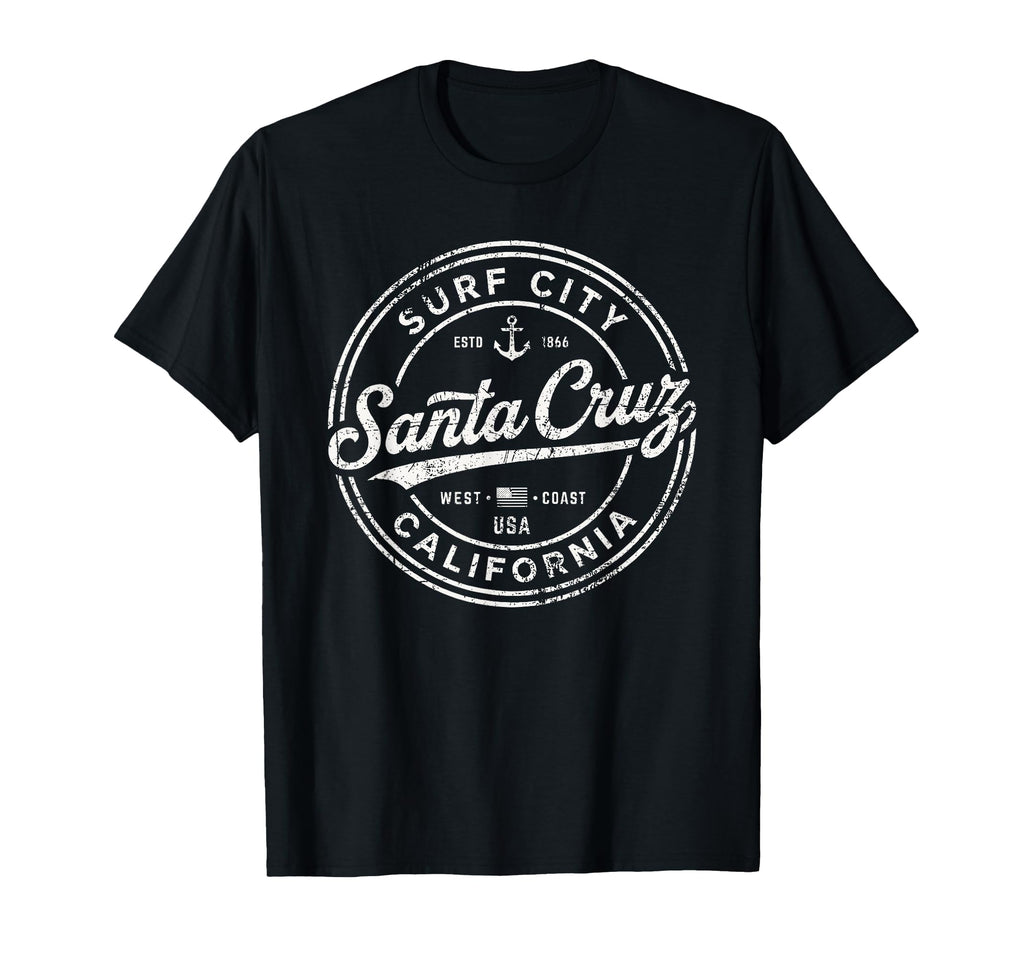 Santa Cruz Surf City California West T-Shirt - Custom Art Print Men Women - T-Shirt, Sweatshirt, Hoodie