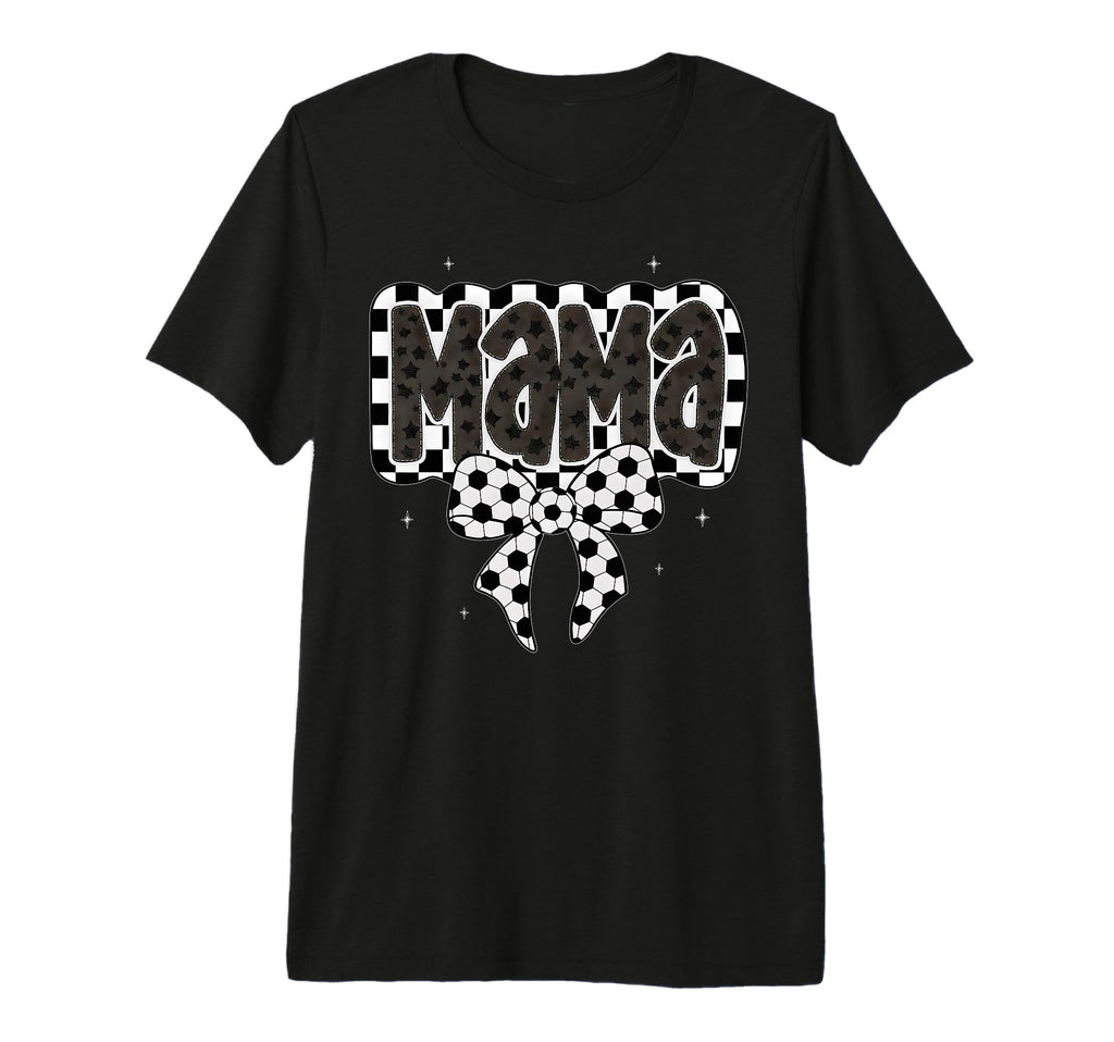 Soccer Mama Coquette Checkered Bow T-Shirt - Streetwear Style for Adults - T-Shirt, Sweatshirt, Hoodie