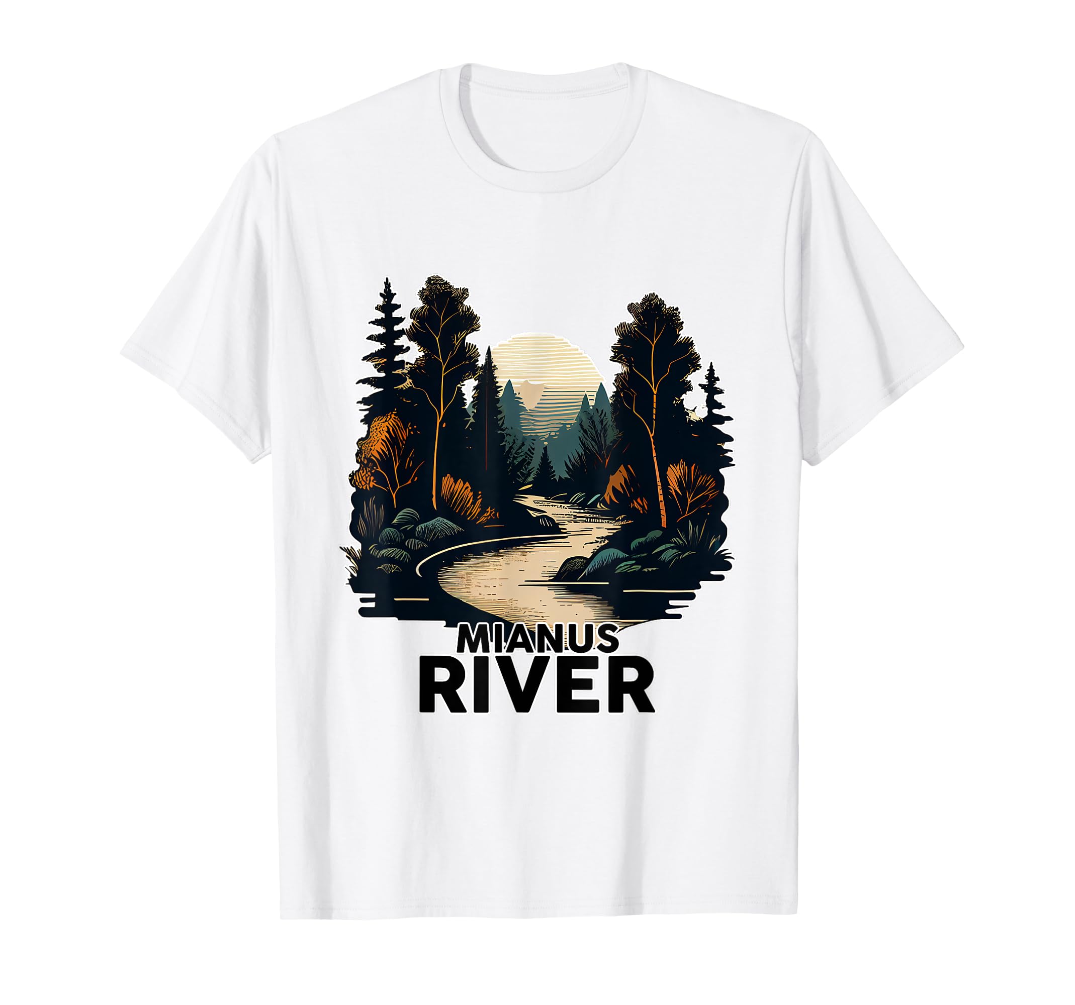 Mianus River Minimalist River Mianus T-Shirt - Graphic Print for Adults - T-Shirt, Sweatshirt, Hoodie