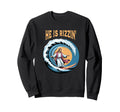 He Is Rizzin Jesus Surfing Funny Sweatshirt - Aesthetic Graphic Unisex - T-Shirt, Sweatshirt, Hoodie