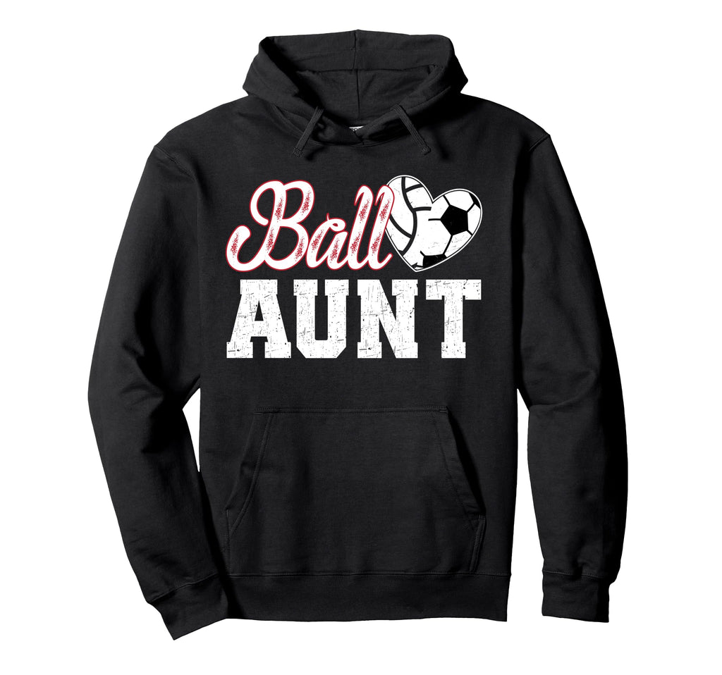 Ball Aunt Heart Soccer Volleyball Aunt Hoodie - Trendy Graphic Unisex - T-Shirt, Sweatshirt, Hoodie