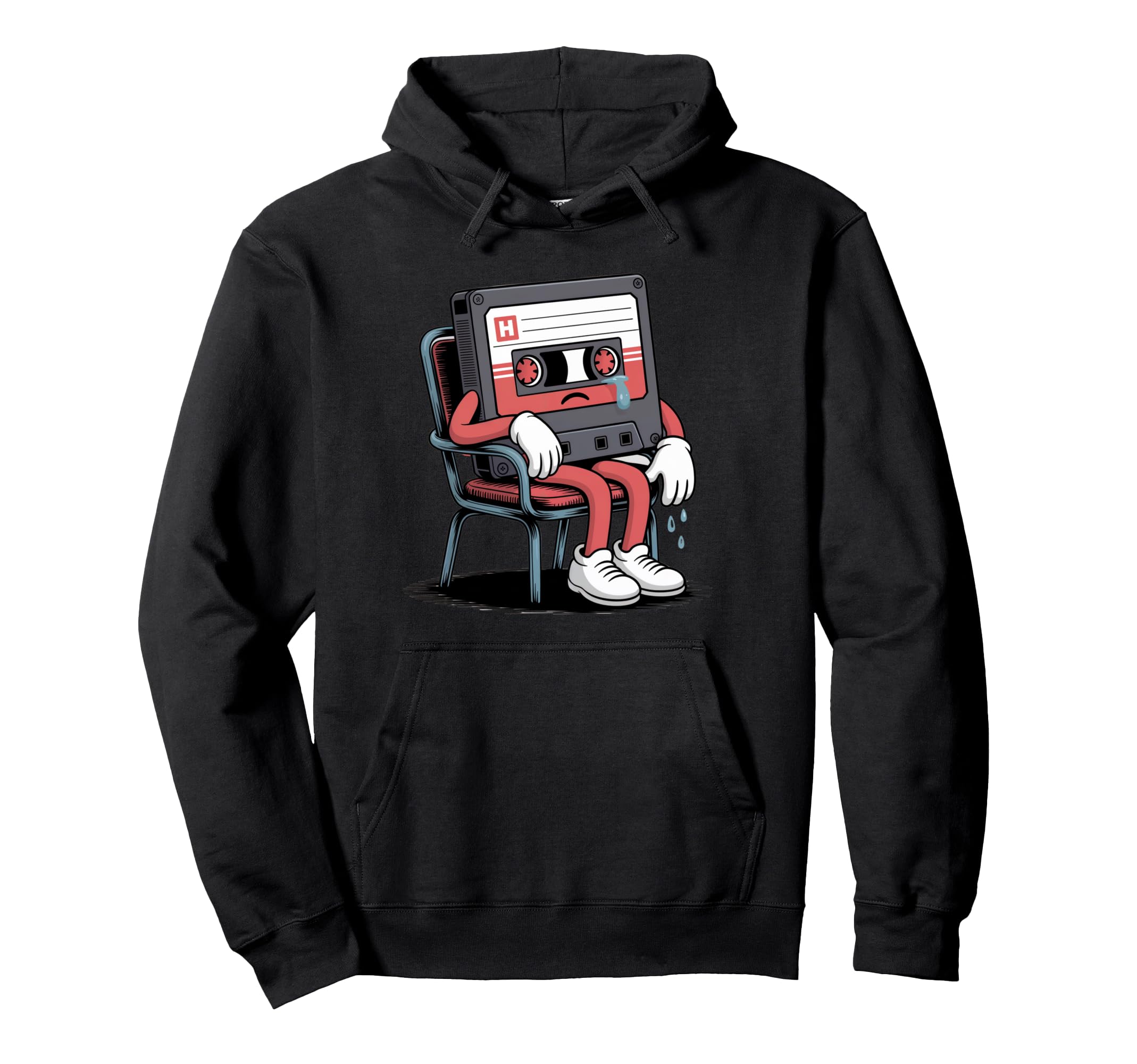 Cassette Tap Player Music Musician Hoodie - Minimalist Print for Adults - T-Shirt, Sweatshirt, Hoodie