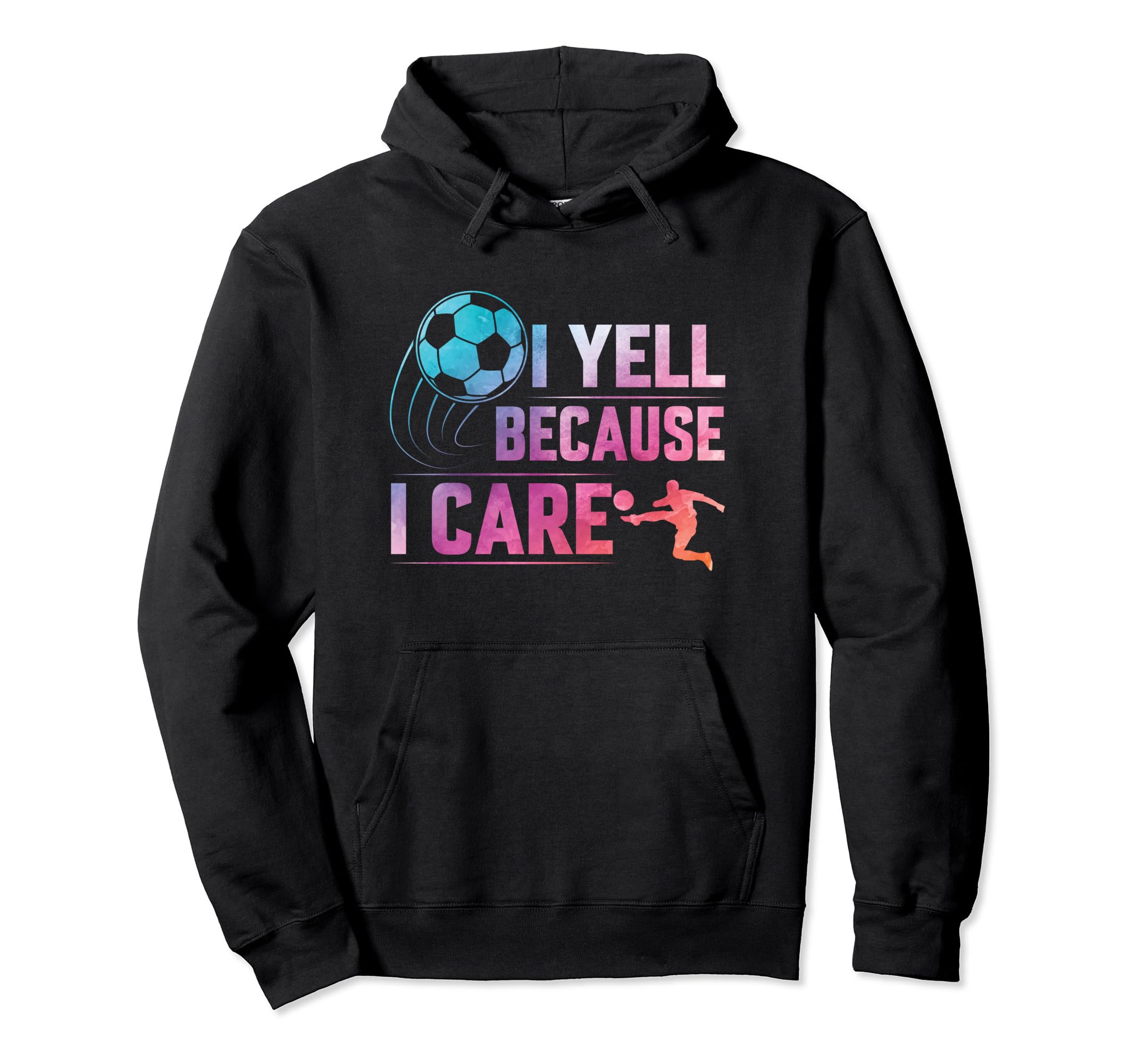 I Yell Because Care Funny Sport Hoodie - Minimalist Print for Adults - T-Shirt, Sweatshirt, Hoodie
