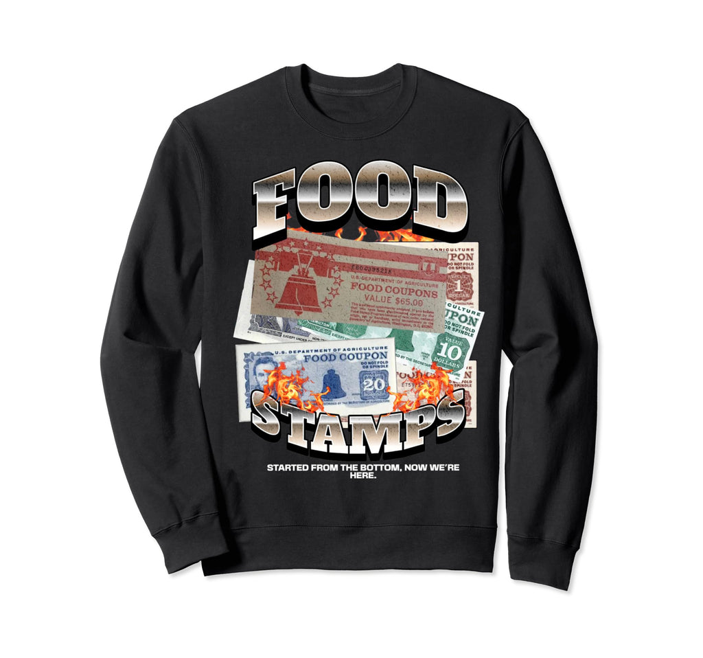 Funny 90S Hiphop Foodstamps Food Sweatshirt - Graphic Print Men Women - T-Shirt, Sweatshirt, Hoodie