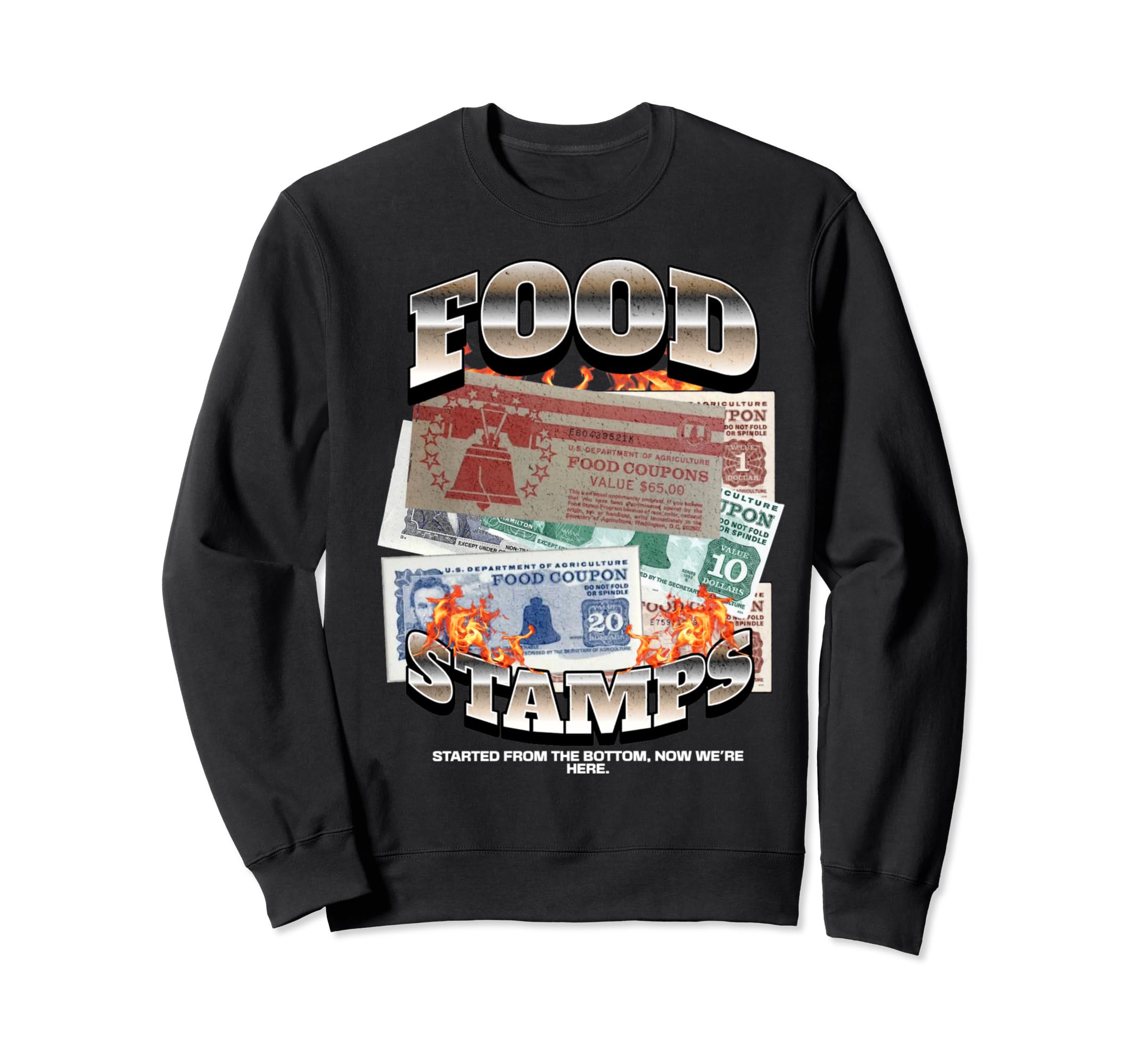 Funny 90S Hiphop Foodstamps Food Sweatshirt - Graphic Print Men Women - T-Shirt, Sweatshirt, Hoodie