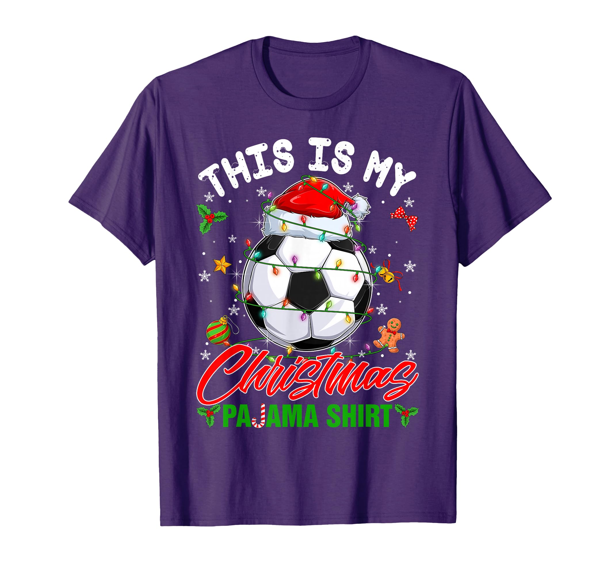 This Is My Pajama Soccer Santa Hat Pjs T-Shirt - Aesthetic Graphic Unisex - T-Shirt, Sweatshirt, Hoodie