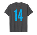 Number 14 Distressed Sport Team T-Shirt - Novelty Apparel for Adults - T-Shirt, Sweatshirt, Hoodie