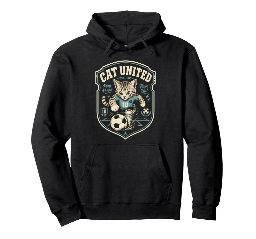 Soccer Cat Illustration Soccer Ball Hoodie - Streetwear Style Men Women - T-Shirt, Sweatshirt, Hoodie
