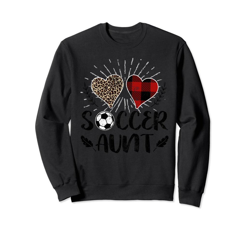 Soccer Aunt Buffalo Plaid Mothers Sweatshirt - Trendy Graphic Men Women - T-Shirt, Sweatshirt, Hoodie