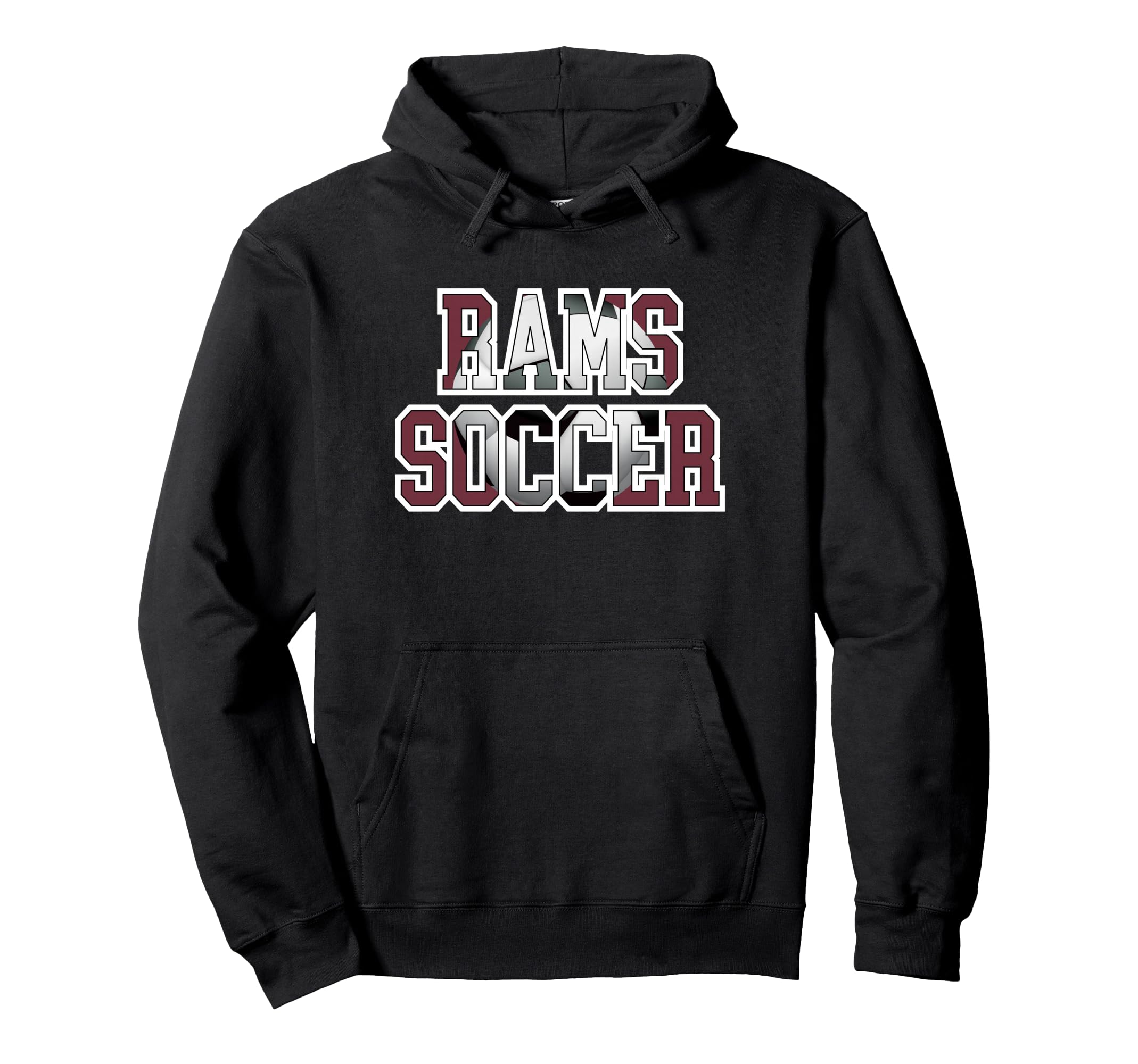 Rams Soccer Mom Game Day Mascot Maroon Ram Hoodie - Graphic Print Unisex - T-Shirt, Sweatshirt, Hoodie
