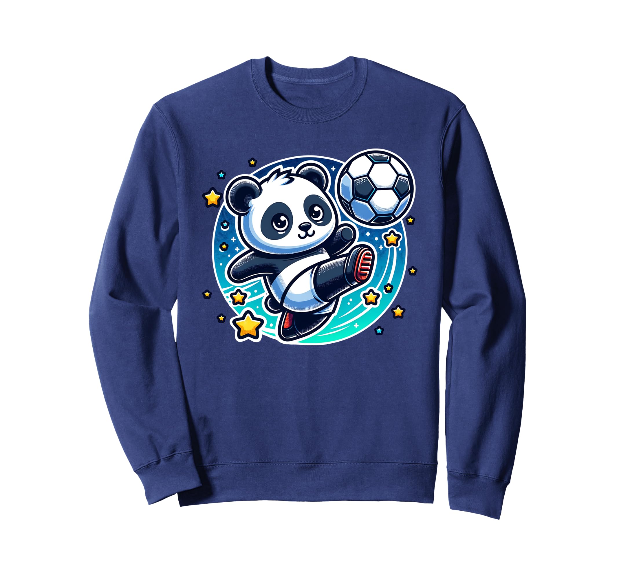 Panda Soccer Player Kicking Soccer Sweatshirt - Streetwear Style Unisex - T-Shirt, Sweatshirt, Hoodie