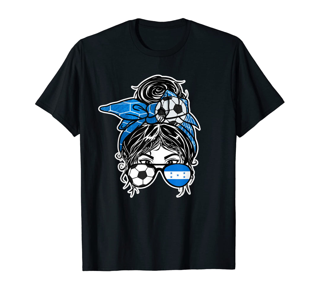 Messy Bun Hair Honduran Soccer Honduras T-Shirt - Graphic Print for Adults - T-Shirt, Sweatshirt, Hoodie