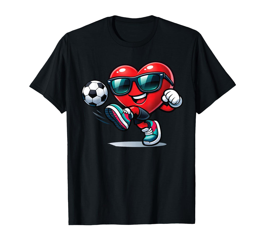 Funny Heart Playing Soccer Gifts T-Shirt - Graphic Print for Adults - T-Shirt, Sweatshirt, Hoodie