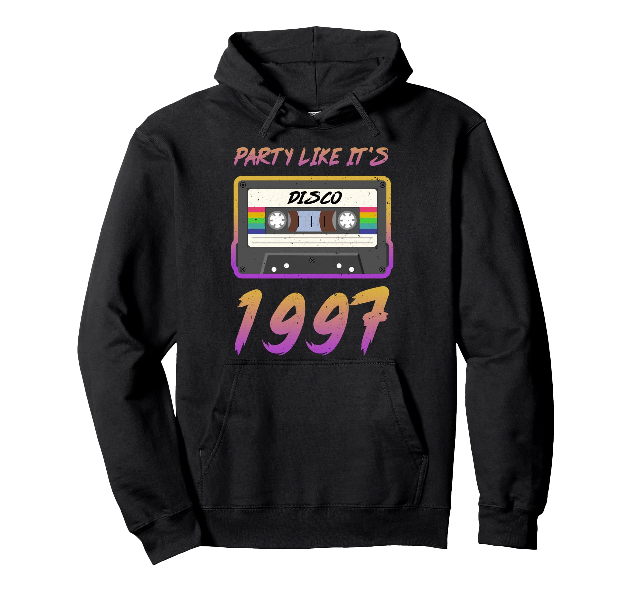 Party Like Its 1997 Disco Cassette Tape Hoodie - Custom Art Print Unisex - T-Shirt, Sweatshirt, Hoodie
