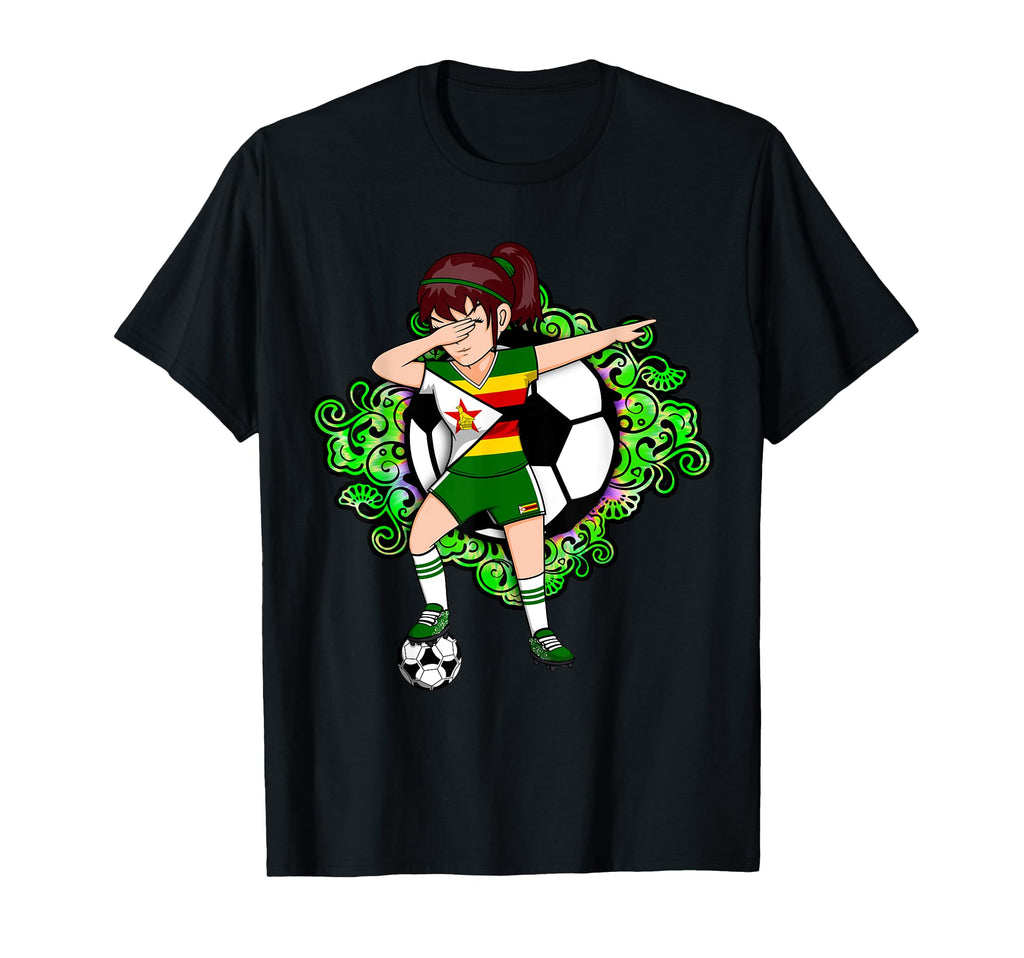 Dabbing Soccer Zimbabwe Jersey Floral T-Shirt - Fun Novelty Design Unisex - T-Shirt, Sweatshirt, Hoodie