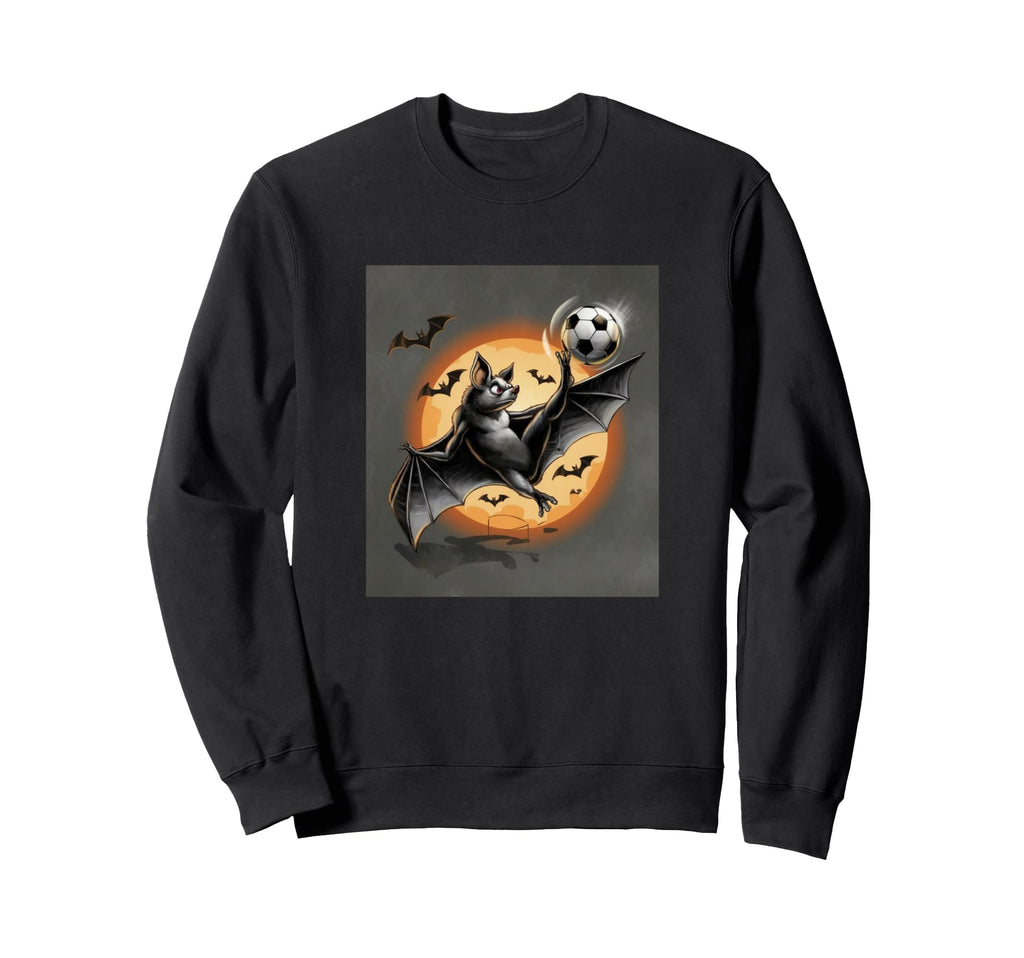 Funny Bat Playing Soccer Halloween Sweatshirt - Graphic Print for Adults - T-Shirt, Sweatshirt, Hoodie