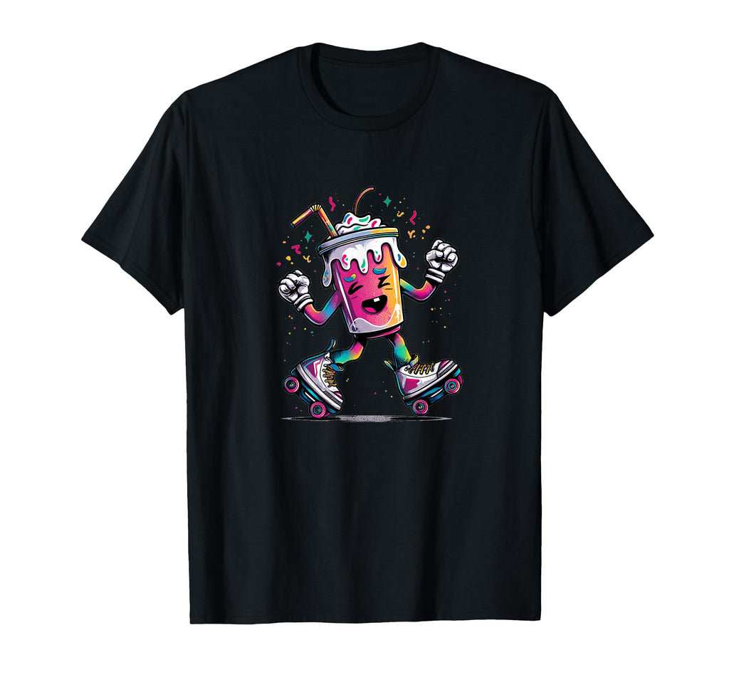 Funny Milkshake Roller Skates T-Shirt - Casual Everyday Wear Men Women - T-Shirt, Sweatshirt, Hoodie