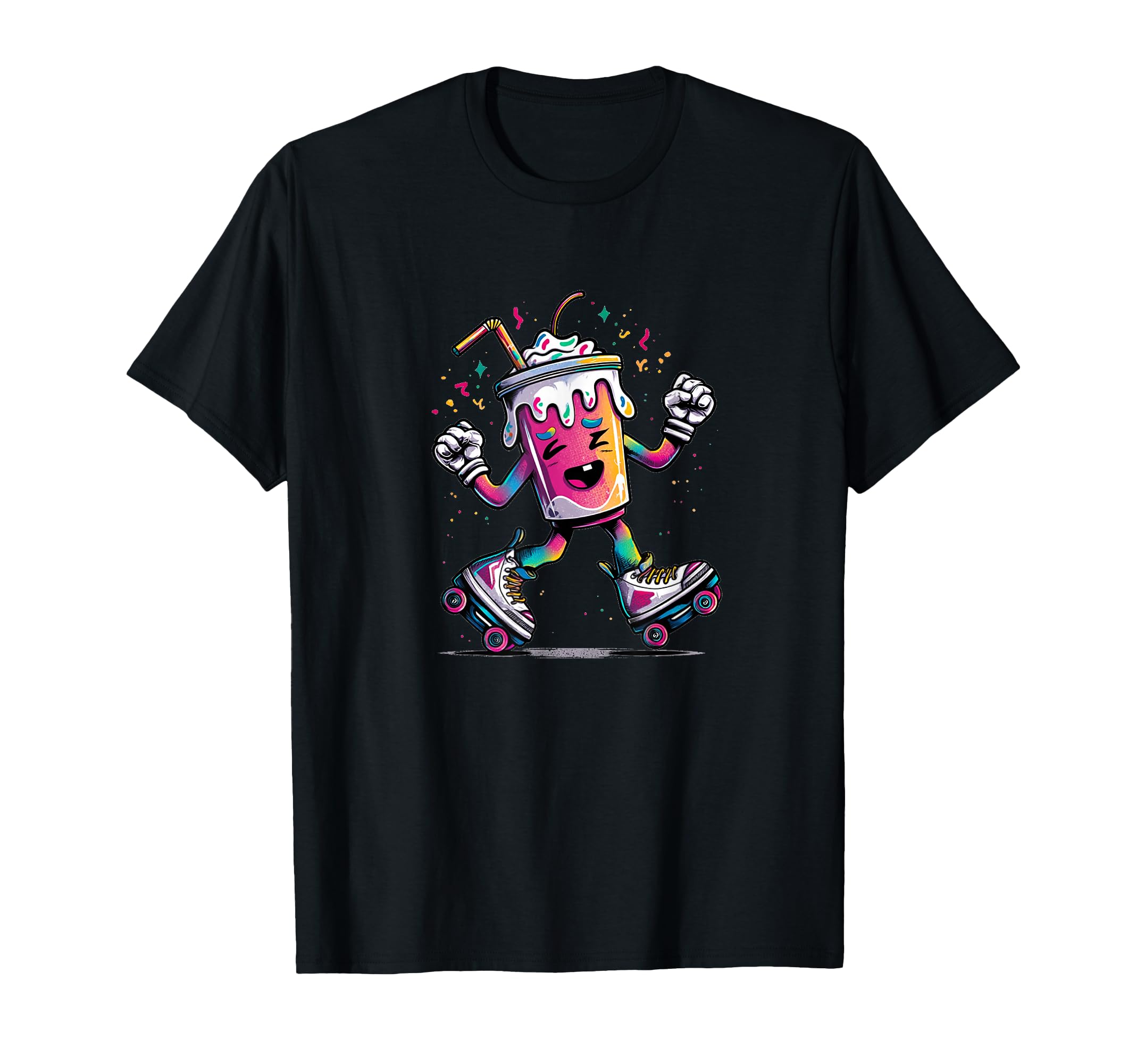 Funny Milkshake Roller Skates T-Shirt - Casual Everyday Wear Men Women - T-Shirt, Sweatshirt, Hoodie