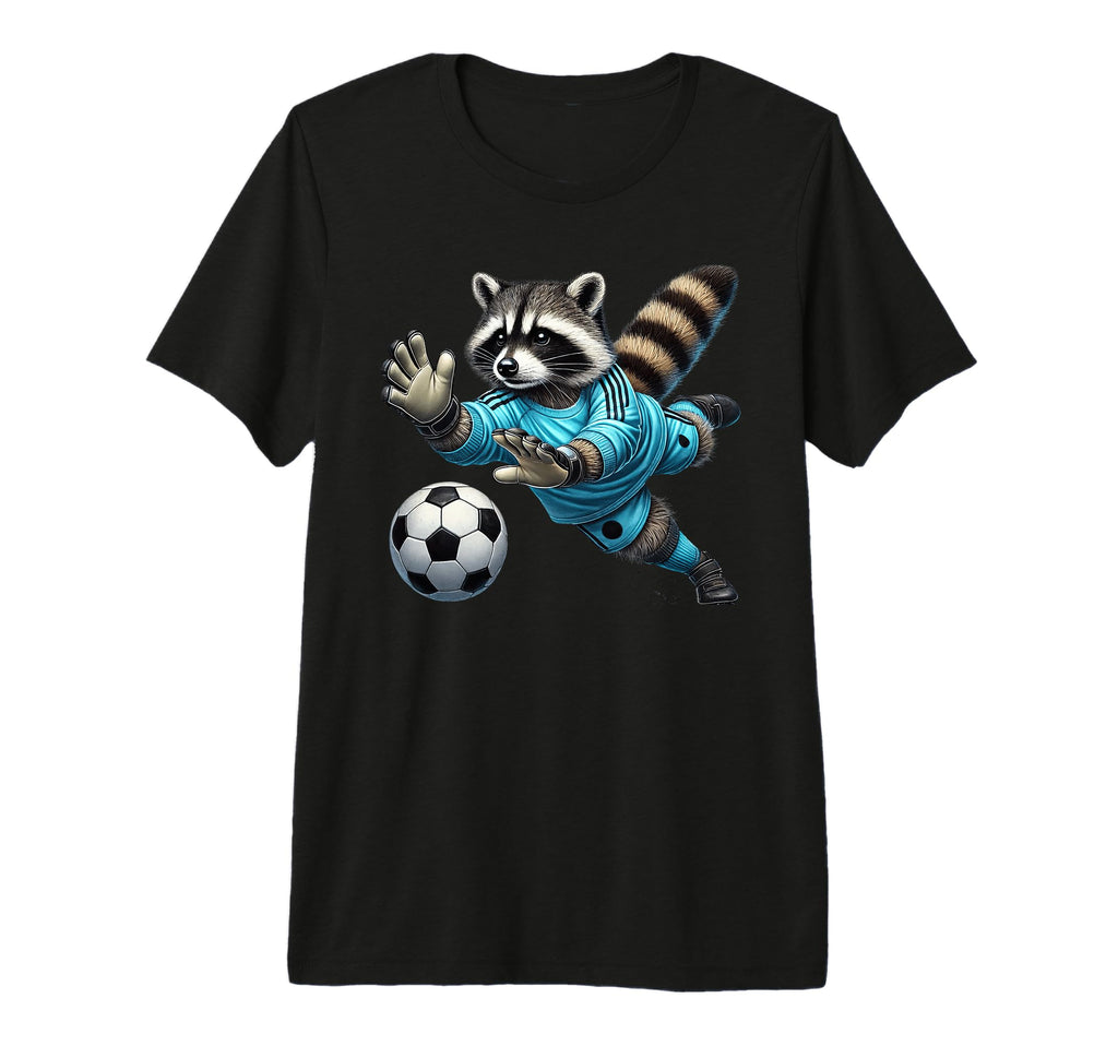 Raccoon Soccer Goalie Diving Save Tri T-Shirt - Graphic Print Men Women - T-Shirt, Sweatshirt, Hoodie