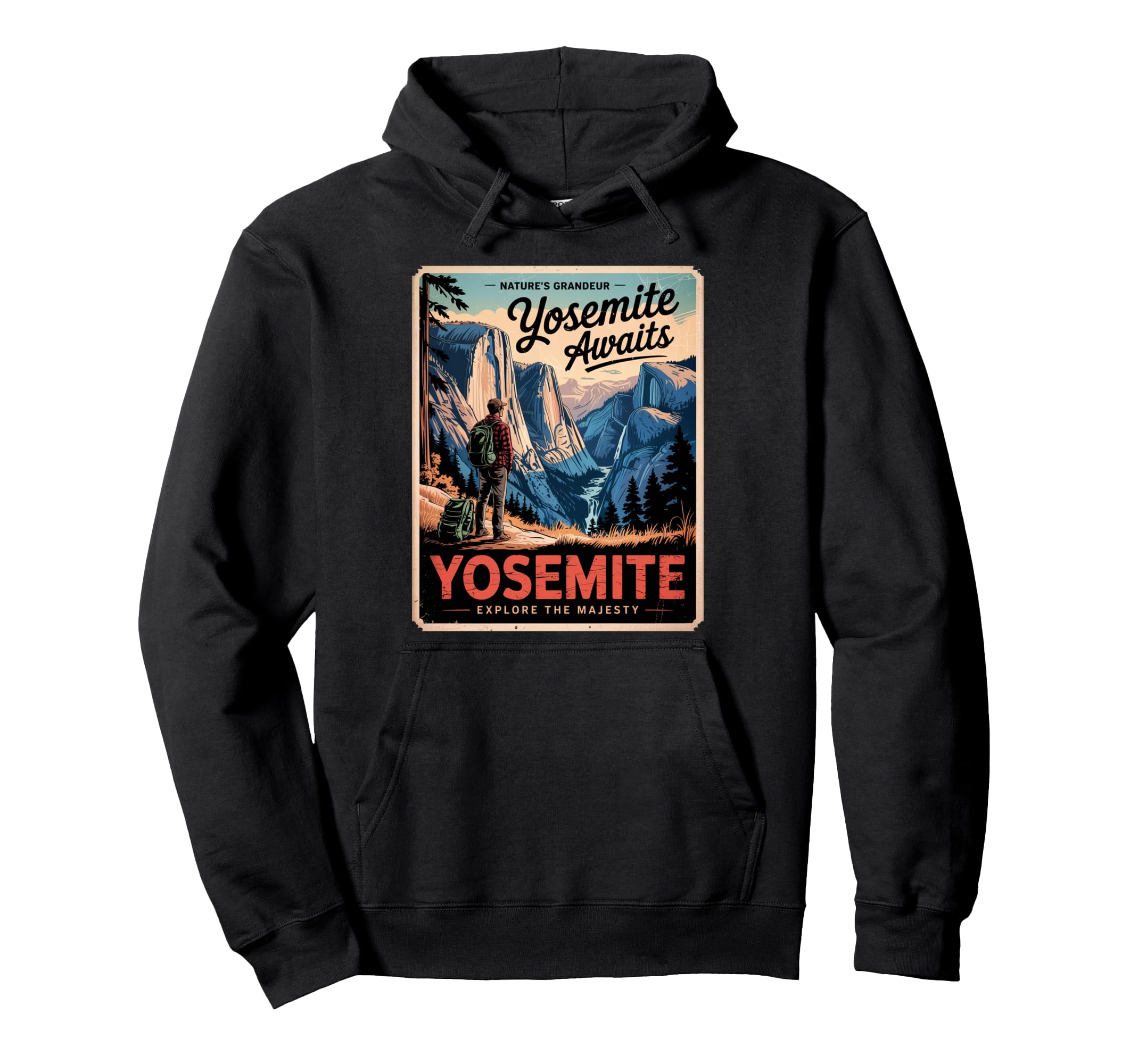 Yosemite Half Dome Yosemite Hoodie - Aesthetic Graphic Men Women - T-Shirt, Sweatshirt, Hoodie