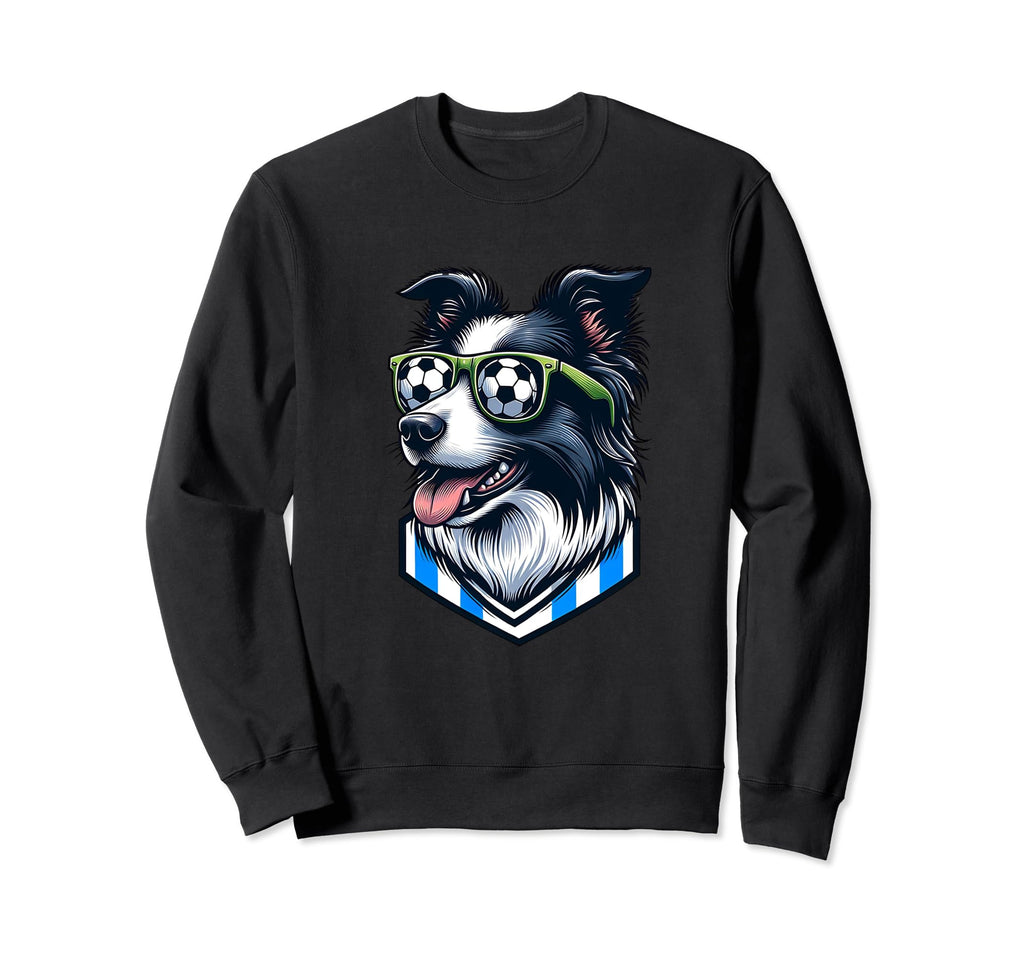 Stylish Border Collie Soccer Fan Sweatshirt - Custom Art Print Men Women - T-Shirt, Sweatshirt, Hoodie