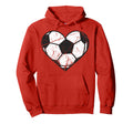 Soccer Ball Heart Valentines Day I Love Hoodie - Custom Art Print Unisex - T-Shirt, Sweatshirt, Hoodie