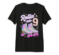 Rollin Into 9 Roller Skating 9Th T-Shirt - Fun Novelty Design for Adults - T-Shirt, Sweatshirt, Hoodie