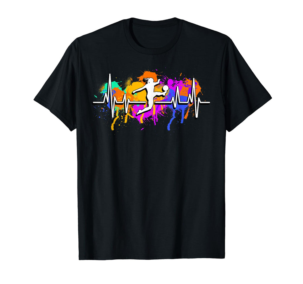 Footballer Womens Football Heartbeat T-Shirt - Streetwear Style for Adults - T-Shirt, Sweatshirt, Hoodie